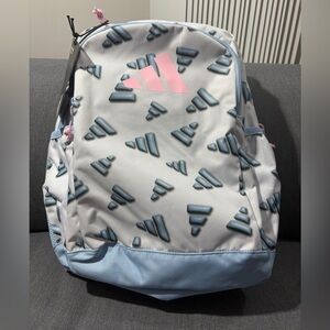Adidas Kids' Pink and Blue Geometric Backpack
